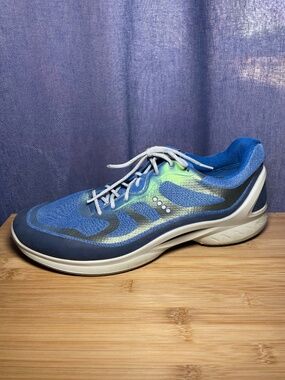 ECCO Fjuel Tie Racer Blue Running Walking Training Sneakers Men's Sz 47 13 13.5